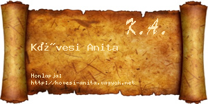 Kövesi Anita névjegykártya