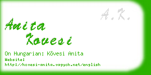 anita kovesi business card